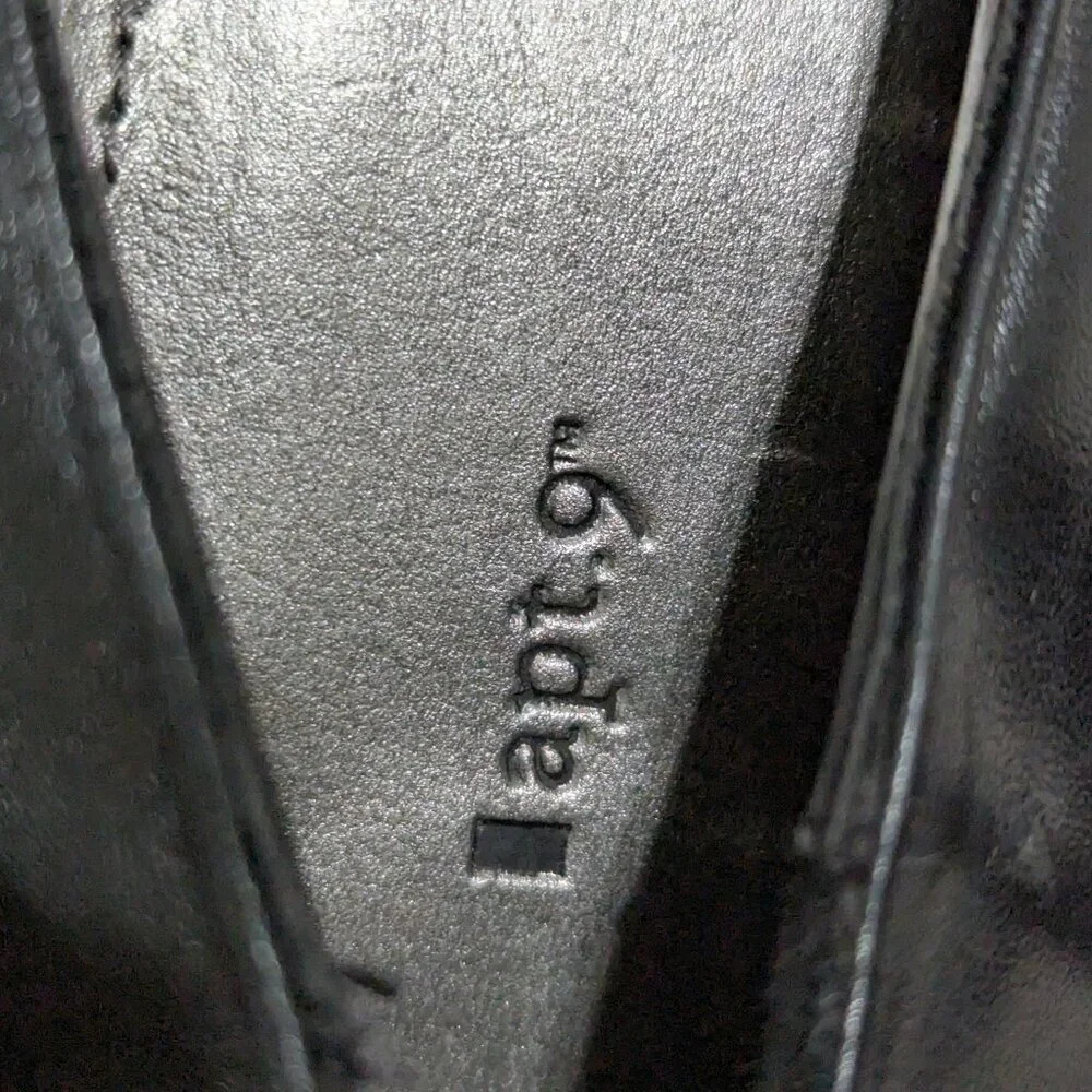 4/$20 Apt.9 Boutique Black Wide Leather Pumps 10W Black Corporate Career office